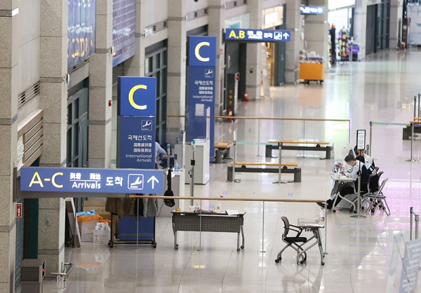 閑散とする仁川国際空港。1月31日撮影。聯合ニュース提供。